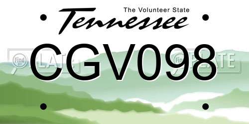 CGV098 Tennessee License Plate