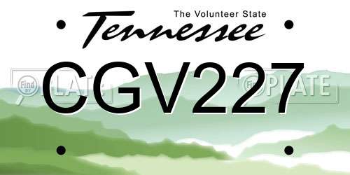 CGV227 Tennessee License Plate