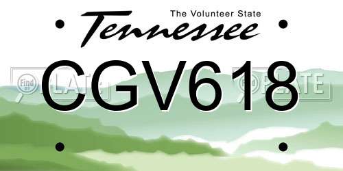 CGV618 Tennessee License Plate