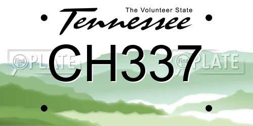 CH337 Tennessee License Plate