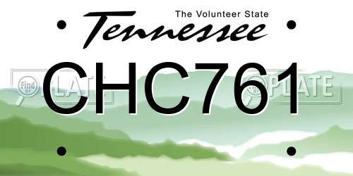 CHC761 Tennessee License Plate