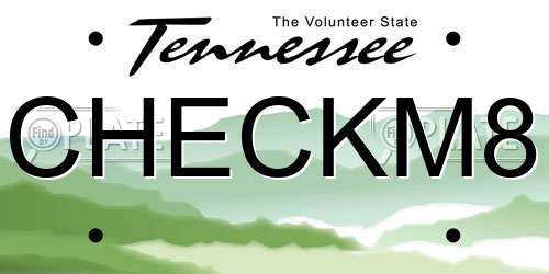 CHECKM8 Tennessee License Plate