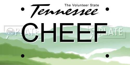 CHEEF Tennessee License Plate
