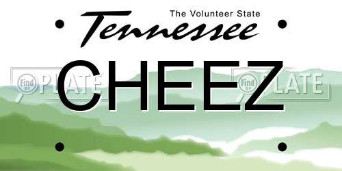 CHEEZ Tennessee License Plate