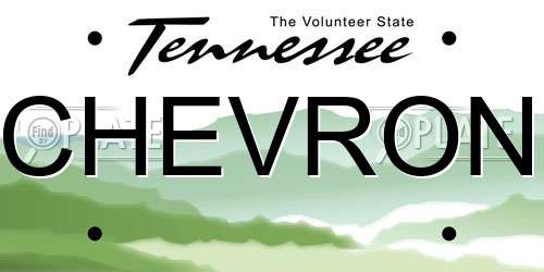 CHEVRON Tennessee License Plate