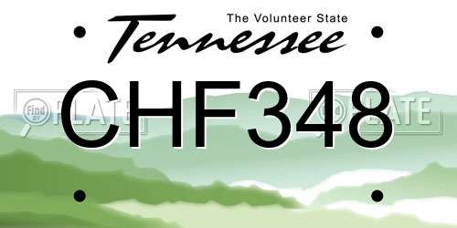 CHF348 Tennessee License Plate