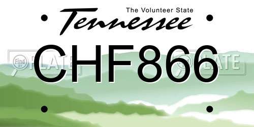 CHF866 Tennessee License Plate