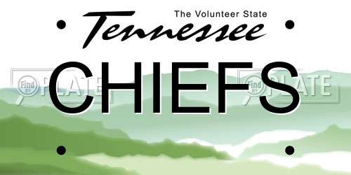 CHIEFS Tennessee License Plate
