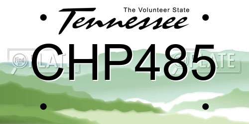 CHP485 Tennessee License Plate
