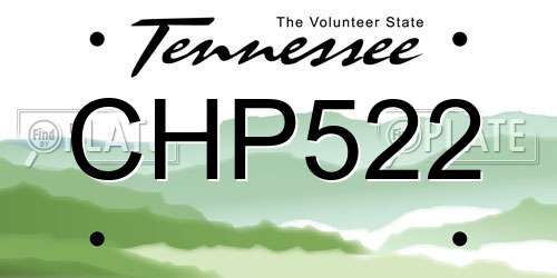 CHP522 Tennessee License Plate