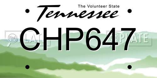 CHP647 Tennessee License Plate