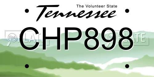 CHP898 Tennessee License Plate