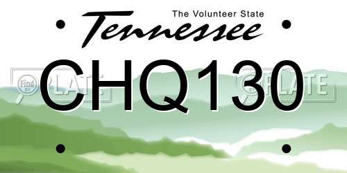 CHQ130 Tennessee License Plate