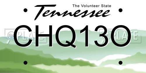 CHQ13O Tennessee License Plate