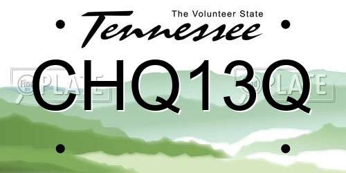 CHQ13Q Tennessee License Plate