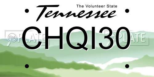CHQI30 Tennessee License Plate
