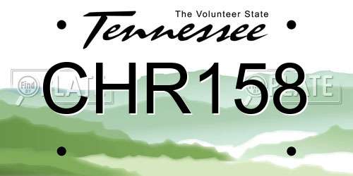 CHR158 Tennessee License Plate