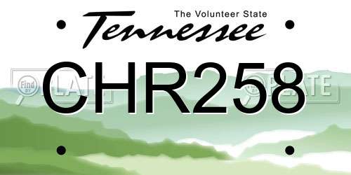 CHR258 Tennessee License Plate