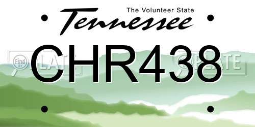 CHR438 Tennessee License Plate