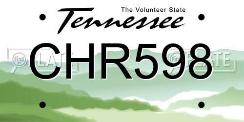 CHR598 Tennessee License Plate