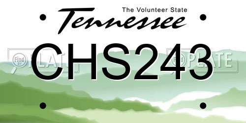 CHS243 Tennessee License Plate