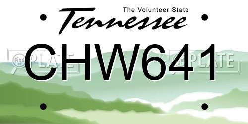 CHW641 Tennessee License Plate