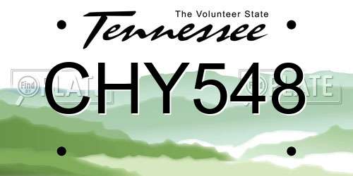 CHY548 Tennessee License Plate
