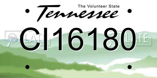 CI16180 Tennessee License Plate