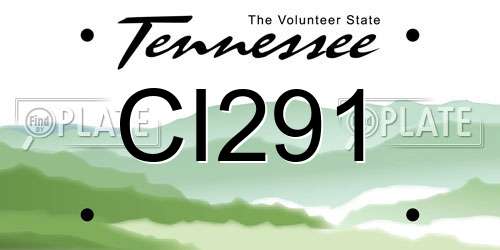 CI291 Tennessee License Plate
