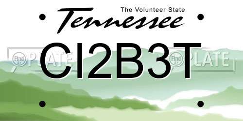 CI2B3T Tennessee License Plate