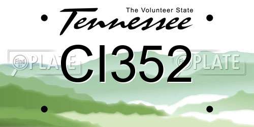 CI352 Tennessee License Plate
