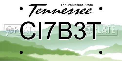 CI7B3T Tennessee License Plate