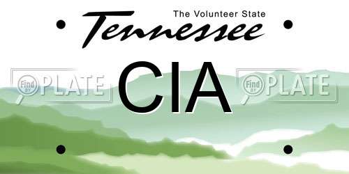 CIA Tennessee License Plate