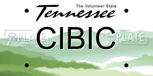 CIBIC Tennessee License Plate