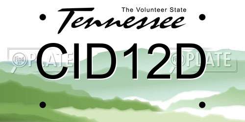 CID12D Tennessee License Plate
