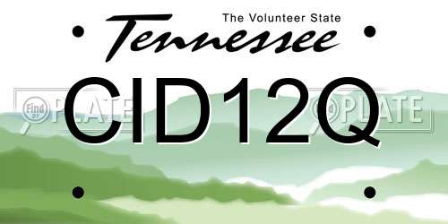 CID12Q Tennessee License Plate