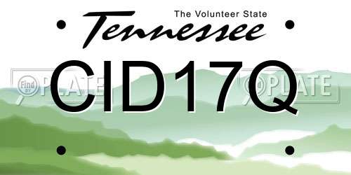 CID17Q Tennessee License Plate