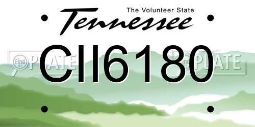 CII6180 Tennessee License Plate