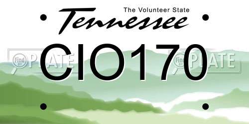 CIO170 Tennessee License Plate
