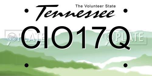 CIO17Q Tennessee License Plate
