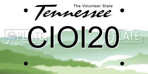 CIOI20 Tennessee License Plate