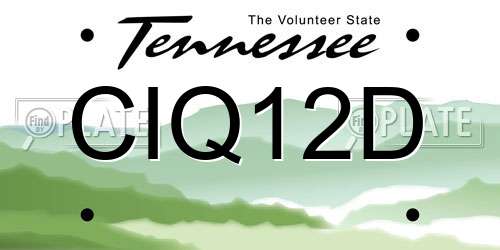 CIQ12D Tennessee License Plate