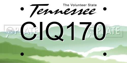 CIQ170 Tennessee License Plate