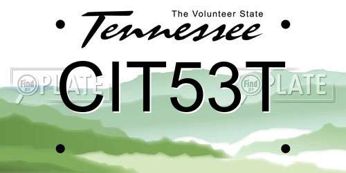 CIT53T Tennessee License Plate