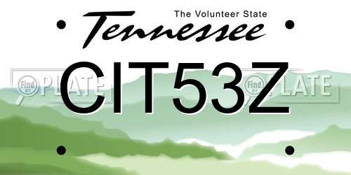 CIT53Z Tennessee License Plate
