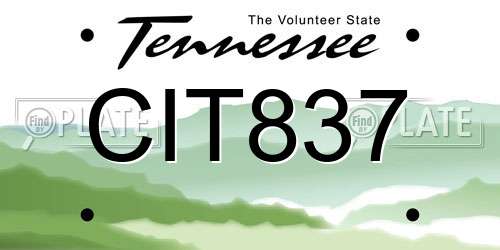 CIT837 Tennessee License Plate