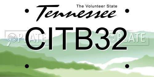 CITB32 Tennessee License Plate