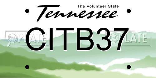 CITB37 Tennessee License Plate