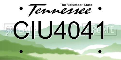 CIU4041 Tennessee License Plate