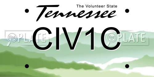 CIV1C Tennessee License Plate
